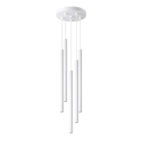 Lampa wisząca PASTELO 5P 5xG9 biała Tuba Sollux