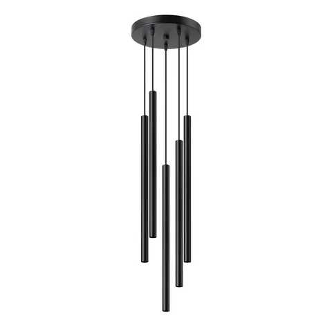 Lampa wisząca PASTELO 5P 5xG9 czarna Tuba Sollux SL.1176
