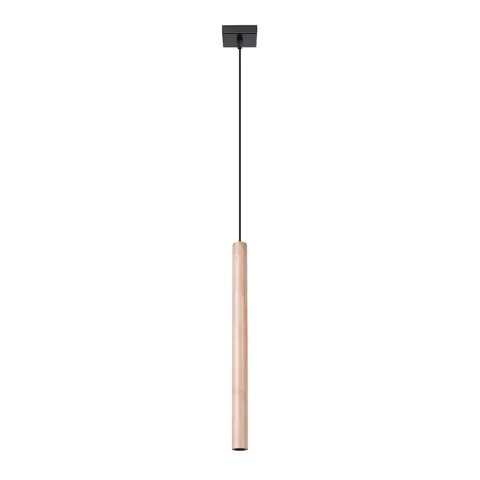 Lampa wisząca PASTELO 1 drewno Tuba pojedyncza Sollux