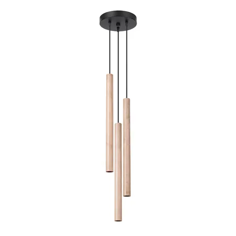 Lampa wisząca PASTELO 3P drewno 3xG9 Tuba Sollux