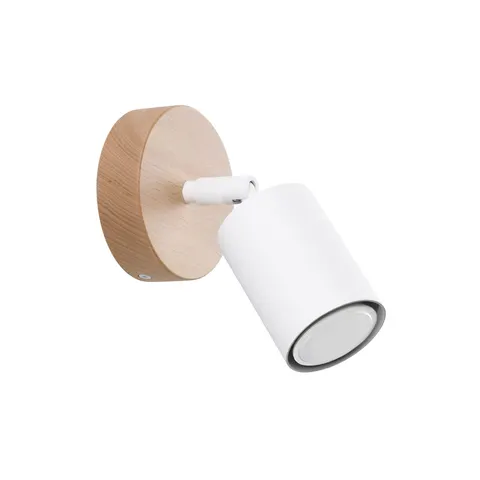 Kinkiet VERDO 1xGU10 biały drewno wood Sollux