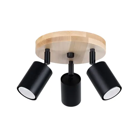 Plafon VERDO 3P czarny GU10 3x10W IP20 SL.1292 SOLLUX