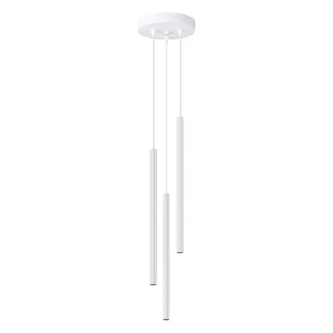 Biała lampa wisząca trzy smukłe walce Sollux Lighting SL.1340 Arche 3xG9