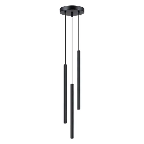 Czarna lampa wisząca trzy smukłe walce Sollux Lighting SL.1341 Arche 3xG9
