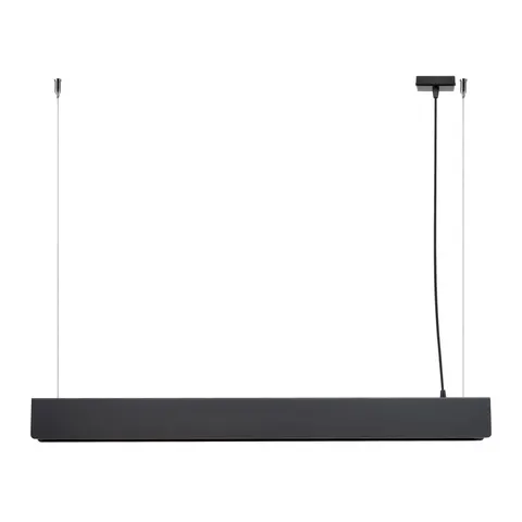 Czarna lampa wisząca listwa 100cm na świetlówką nad stół lub biurko Sollux Lighting SL.1395 Spark G13