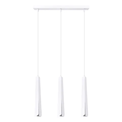 Biała lampa wisząca listwa 45cm z trzema tubularnymi kloszami nad stół Sollux Lighting SL.1399 Prysm 3xG9