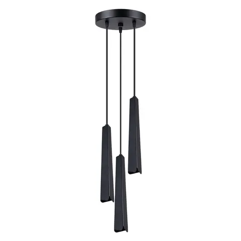 Czarna lampa wisząca z trzema tubularnymi kloszami nad stół Sollux Lighting SL.1401 Prysm 3xG9 19,5cm