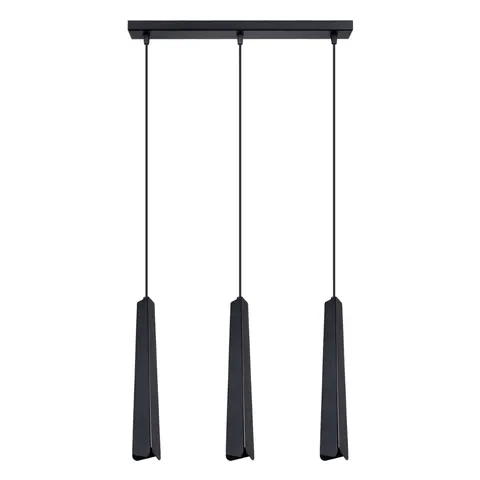 Czarna lampa wisząca listwa 45cm z trzema tubularnymi kloszami nad stół Sollux Lighting SL.1402 Prysm 3xG9