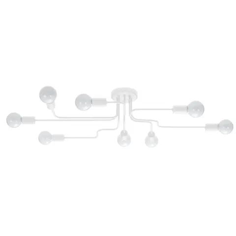 Biała szeroka lampa sufitowa z metalowymi ramionami Sollux Lighting SL.1444 Vector 8xE27 103cm