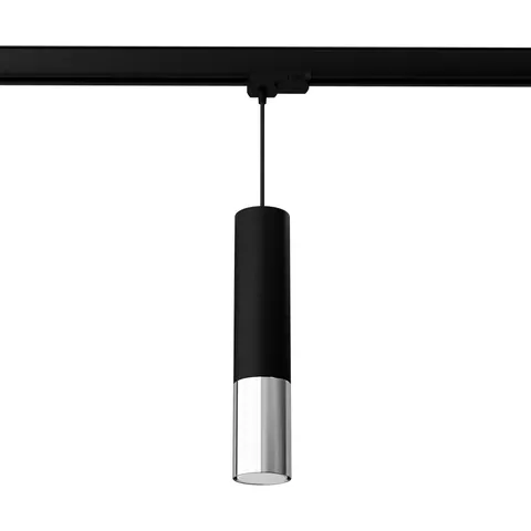Lampa wisząca na szynę 3 fazową LOOPEZ czarny/chrom GU10 4000K 7W 530lm MYL.00009 SOLLUX