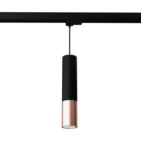 Lampa wisząca na szynę 3 fazową LOOPEZ czarny/miedź GU10 4000K 7W 530lm MYL.00012 SOLLUX