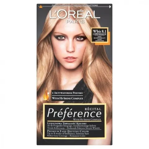 LOREAL PARIS PREFERENCE Farba do włosów 8.1 COPENHAGUEN - JASNY, POPIELATY BLOND