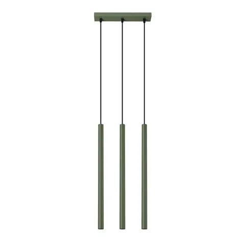 Lampa wisząca PASTELO 3 – stylowe tuby w kolorze zielona oliwka, 3xG9 SL.1521 SOLLUX