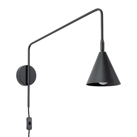 Kinkiet NOX 1xE14 czarny włącznik z przewodem wysięgnik 61cm Sollux SL.1697