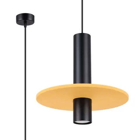 Lampa wisząca PELTA 1 czarna/żółta