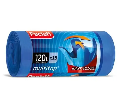 Worki na śmieci 120l niebieskie Paclan multi top a15/20