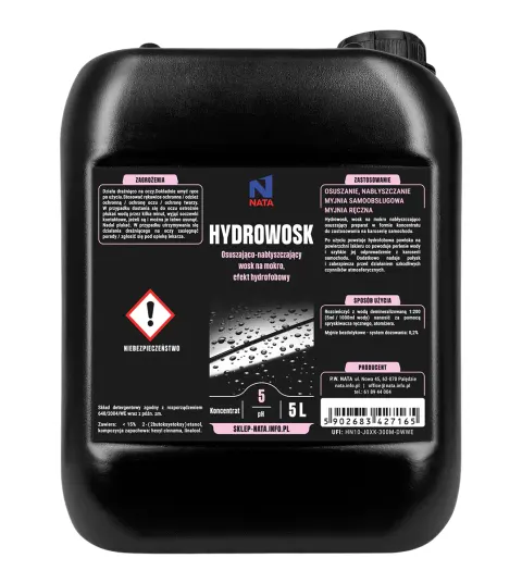 Hydrowosk do Samochodu 5L – Osuszacz i Nabłyszczacz, Wosk na Mokro