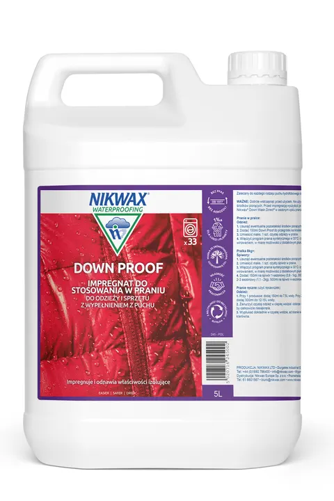 Impregnat do odzieży i sprzętu wypełnionego puchem Nikwax Down Proof 5 L