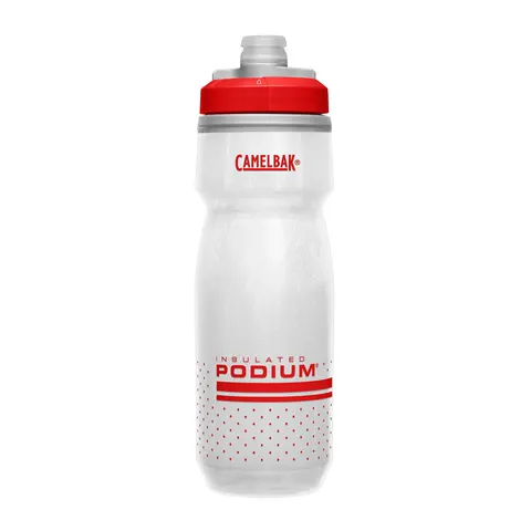 Bidon Camelbak Podium Chill 620ml Fiery Red/White biały z czerwonym logo
