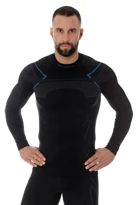 Bluza termoaktywna męska Brubeck Thermo LS13040A czarny/niebieski