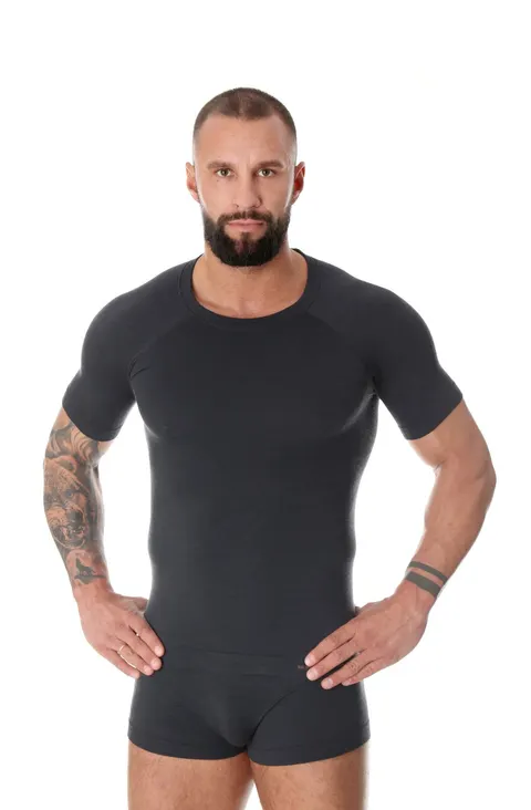 Koszulka termoaktywna męska Brubeck Active Wool SS11710 grafitowy