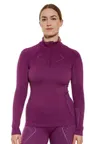 Bluza termoaktywna damska z zamkiem Brubeck Extreme Merino LS16090 fuksjowy