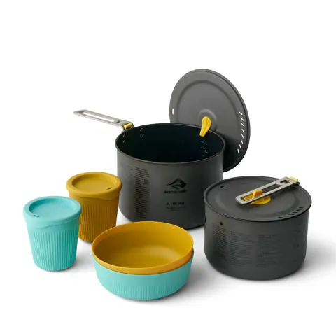 Zestaw naczyń turystycznych z garnkami 2L i 3L Sea To Summit Frontier UL Two Pot Cook Set (6 elementów)