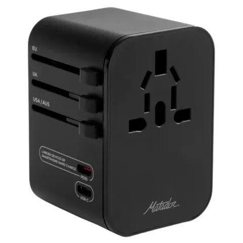 Adapter podróżny do ładowania Matador Global Travel Adapter czarny