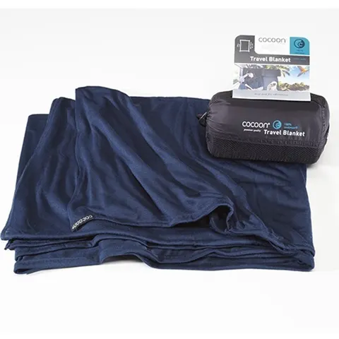 Koc kompaktowy podróżny Cocoon Travel Blanket Coolmax 180 x 140 cm navy