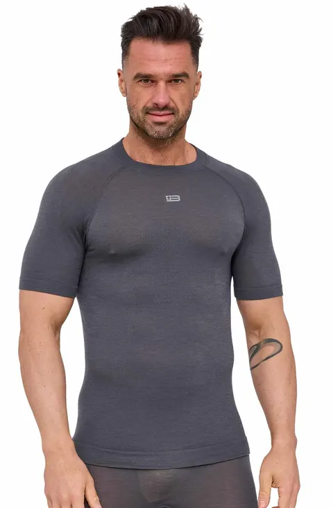 Koszulka termoaktywna męska Brubeck Active Merino SS1459M grafit