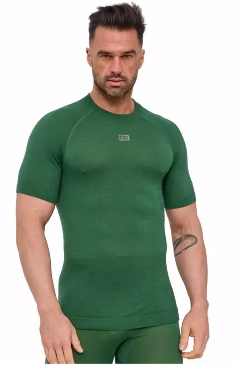 Koszulka termoaktywna męska Brubeck Active Merino SS1459M zielony