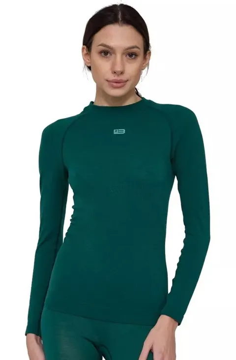 Koszulka termoaktywna damska Brubeck Active Merino LS1734W zielony