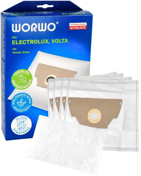 Worki do odkurzacza Electrolux E44 Worwo ELMB02K 4 szt + filtr