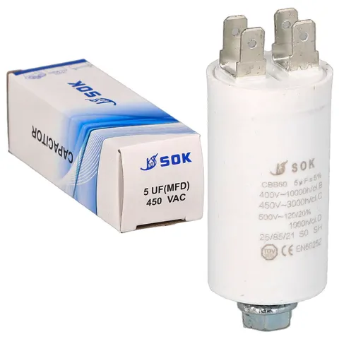 Kondensator rozruchowy do silnika 5uF 450V CBB60
