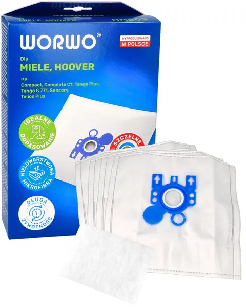 Worki do odkurzacza Hoover Miele typ C1 C2 C3 GN 4 szt + 1 filtr