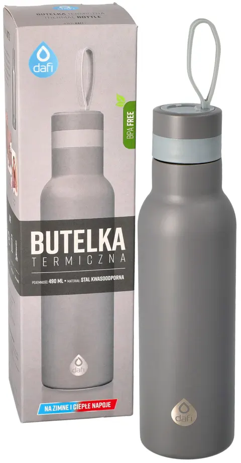 Butelka termiczna Dafi termos kubek 490 ml szara