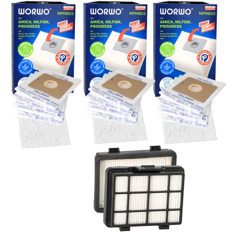 Filtry Hepa do odkurzacza Amica Bagio Eco + worki 12 szt