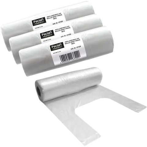 Reklamówki foliowe na rolce mocne do 5 kg Paclan 37220 x3