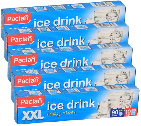 Woreczki na lód do drinków napojów Paclan 90 szt XXL x5