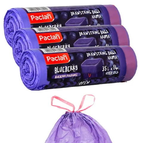 Worki na śmieci zapachowe z taśmą Paclan 35 l 42 szt 36902