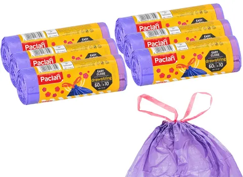 Worki na śmieci zapachowe z taśmą 60 l mocne Paclan 36919 60 szt