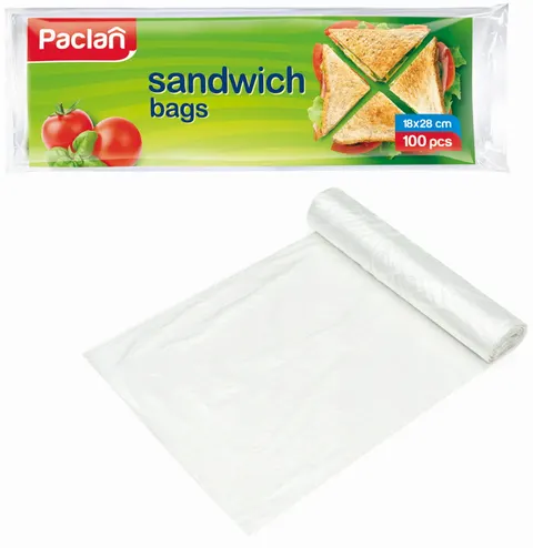 Woreczki śniadaniowe foliowe 28 cm x 18 cm Paclan 100 szt