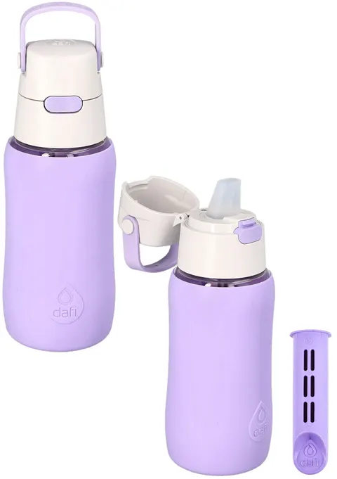 Butelka filtrująca Dafi SOLID 0,5 l LAWENDA SiliconeFit + 2 filtry