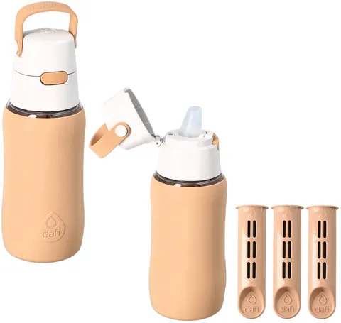 Butelka Filtrująca Dafi Solid 0,5L Cappuccino SiliconeFit + 4x filtr