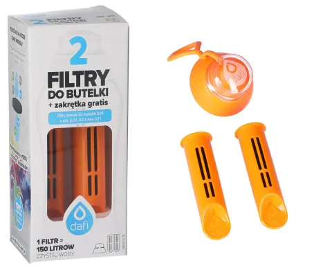 Filtr wody do butelki Dafi Soft Solid pomarańczowy 2szt