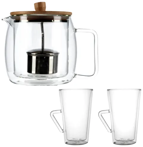 Zestaw zaparzacz CFL-680B + 2 szklanki termiczne CFL-675B