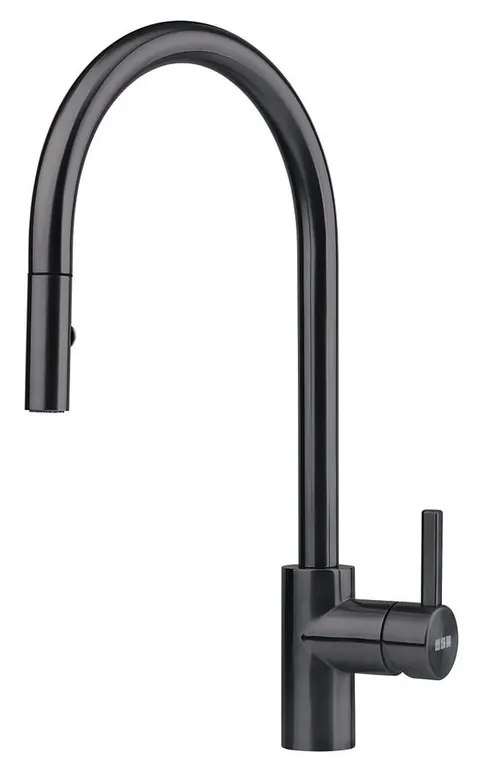Bateria Franke Eos Neo Pull-Out Czarna stal szlachetna