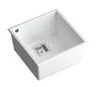 QUADRON Zlewozmywak 41x42 DAVID 40 biały, elementy stalowe HQD4242U1-BS (P45) *