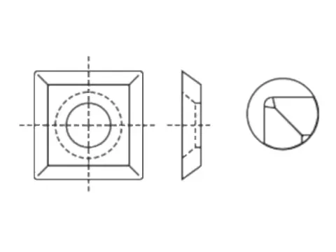 Płytki wymienne 14,3x14,3x2,5 czteroostrzowe 6143244