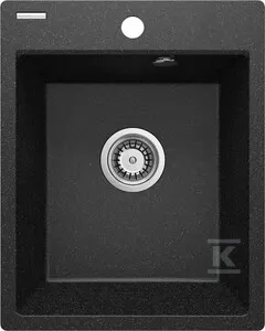 Zlewozmywak granitowy Corio, grafit, 1-komorowy 400x500x211 mm + osprzęt Space-Saver